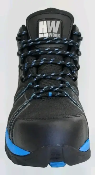HW Botas de seguridad negras y azules t43 - miniatura 3