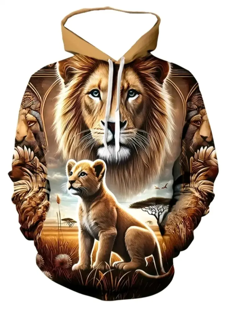 Polerón con capucha de leones