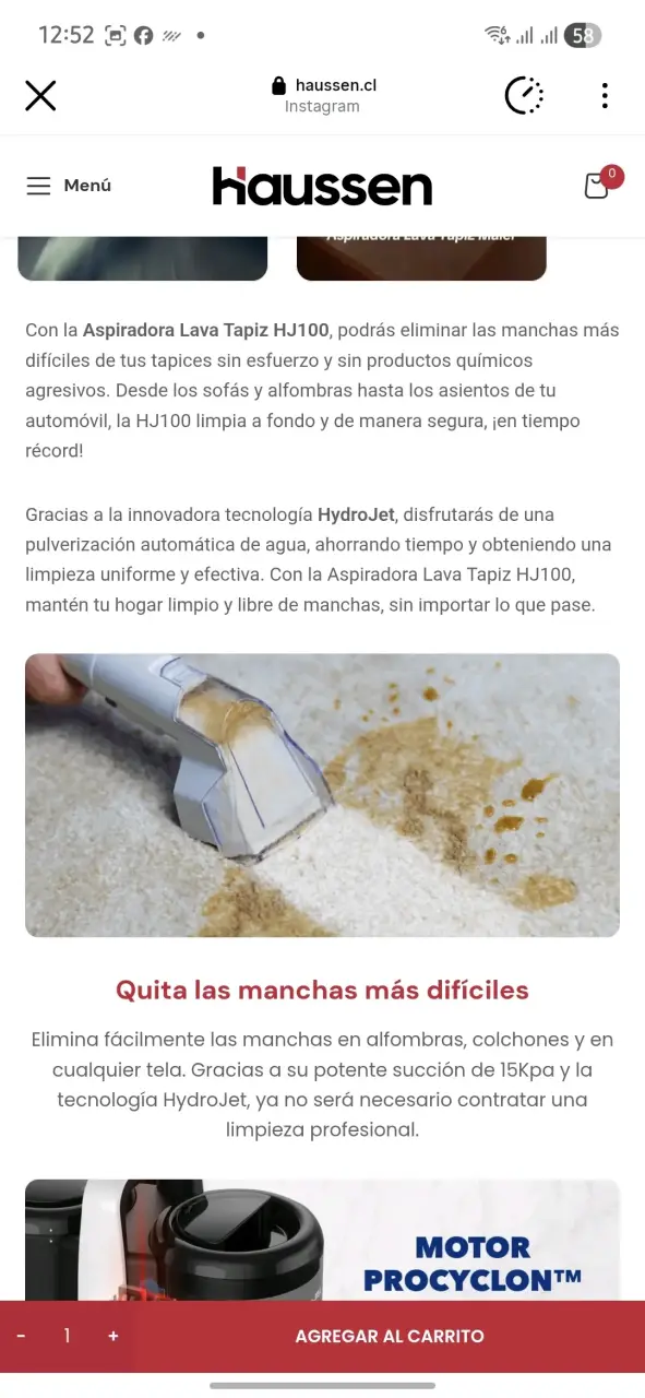 Aspiradora Lava Tapiz Maier HJ100 - 3