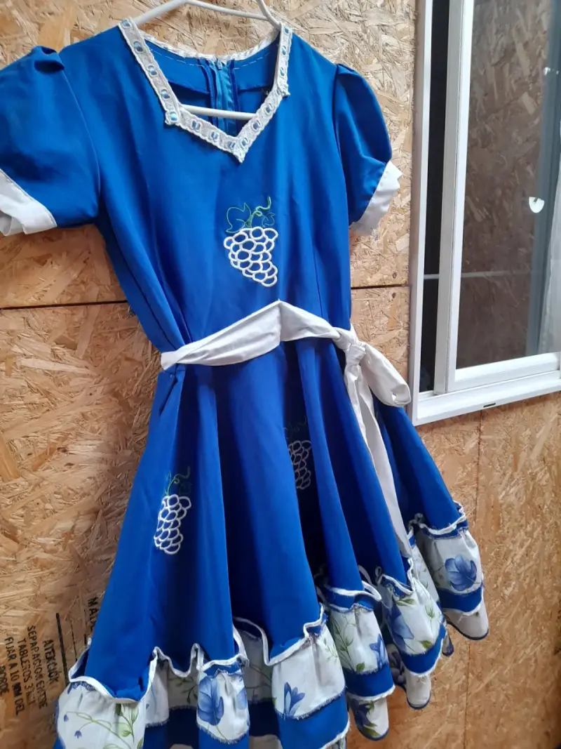 Vestido cueca azul folclórico - 2