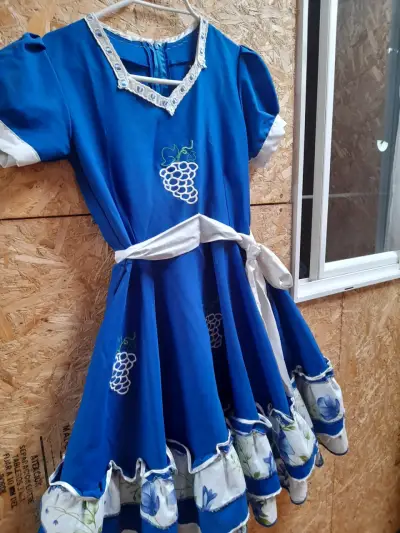 Vestido cueca azul folclórico - miniatura 2