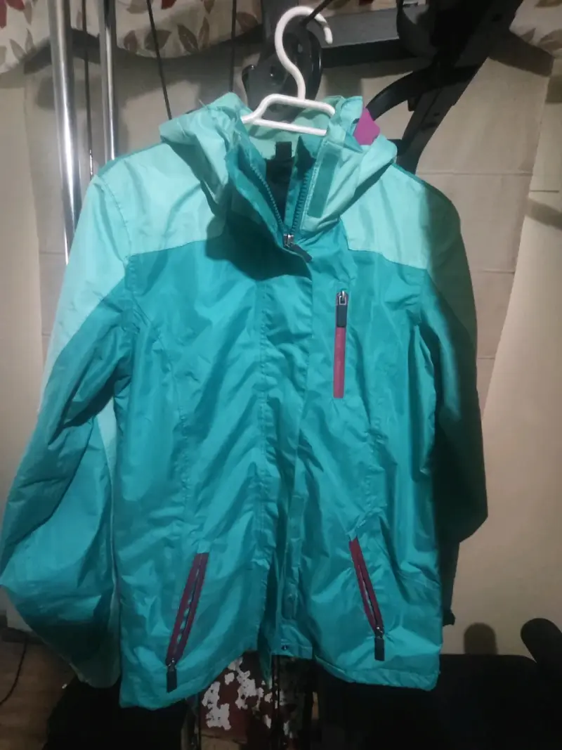 Chaqueta impermeable turquesa - 5