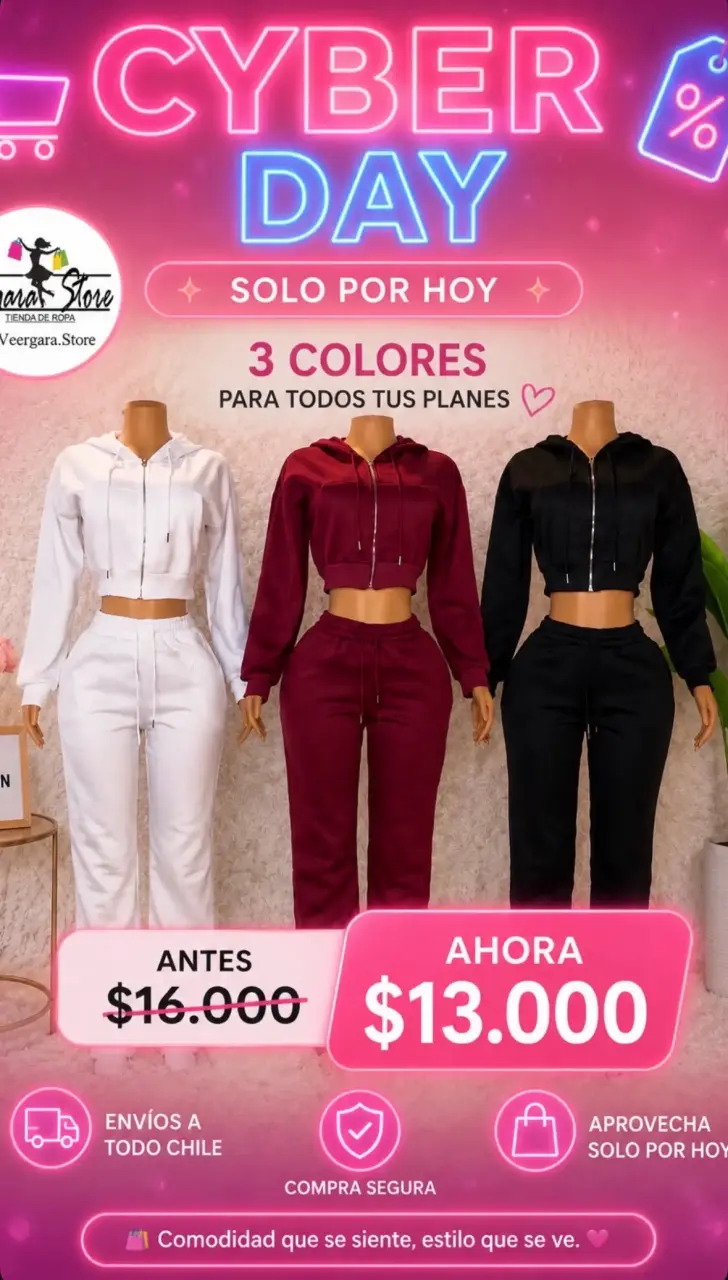 Conjunto deportivo mujer 3 colores