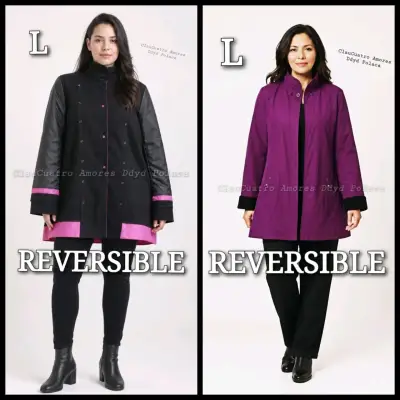 Abrigo reversible negro y morado - miniatura 1