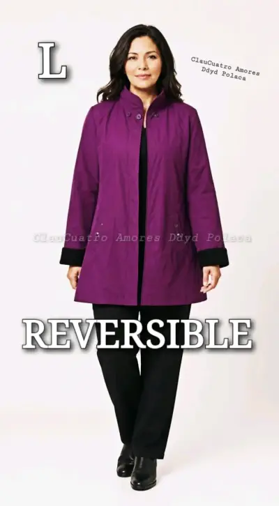 Abrigo reversible negro y morado - miniatura 2
