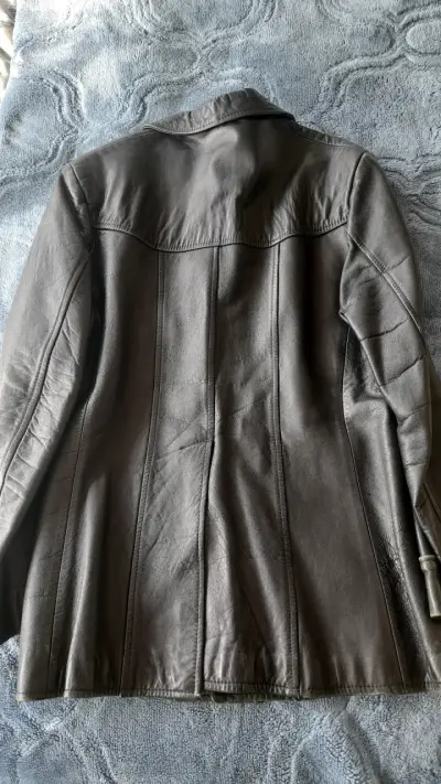Chaqueta cuero negro para mujer - miniatura 2