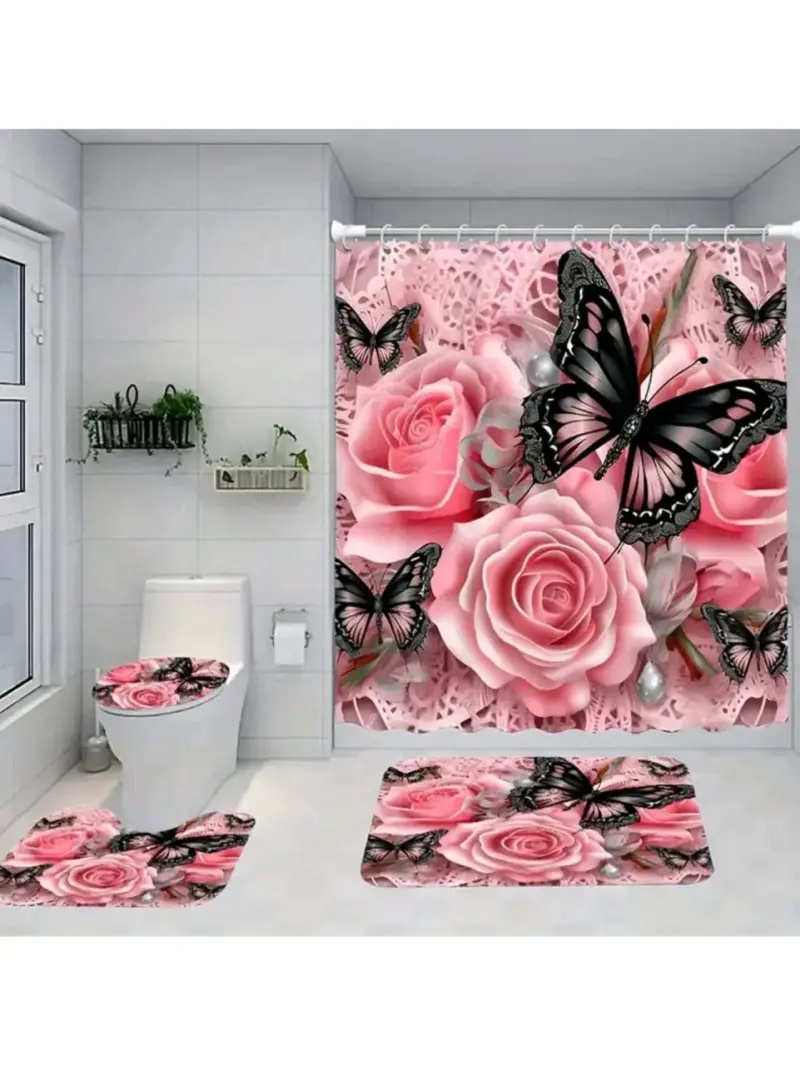Cuatro pieza de cortina de Baños para ducha - 2
