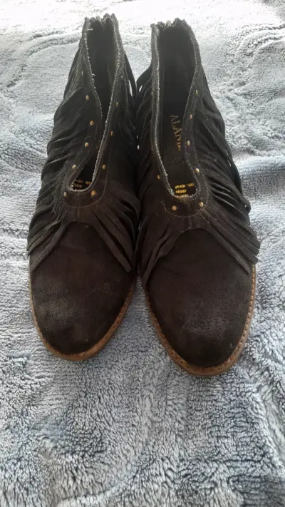 Botines negros con flecos - miniatura 2