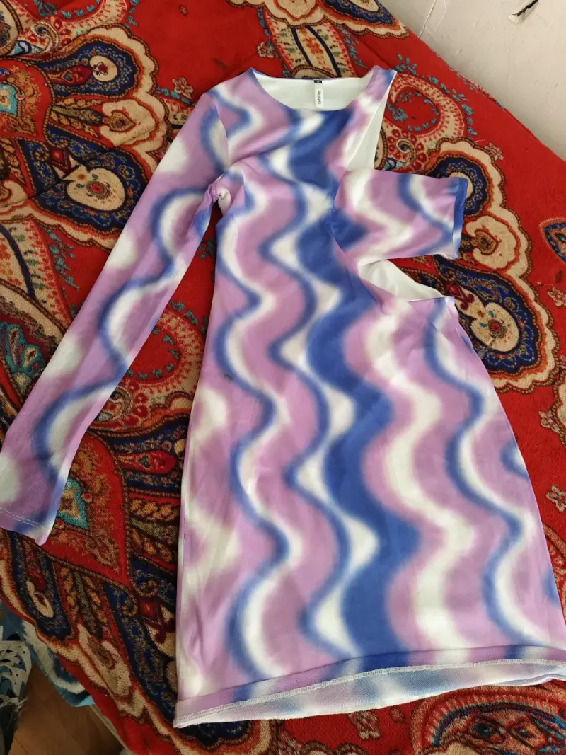 Vestido tie-dye manga larga