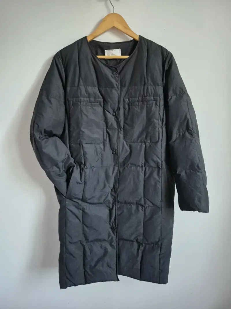 Parka larga acolchado negro