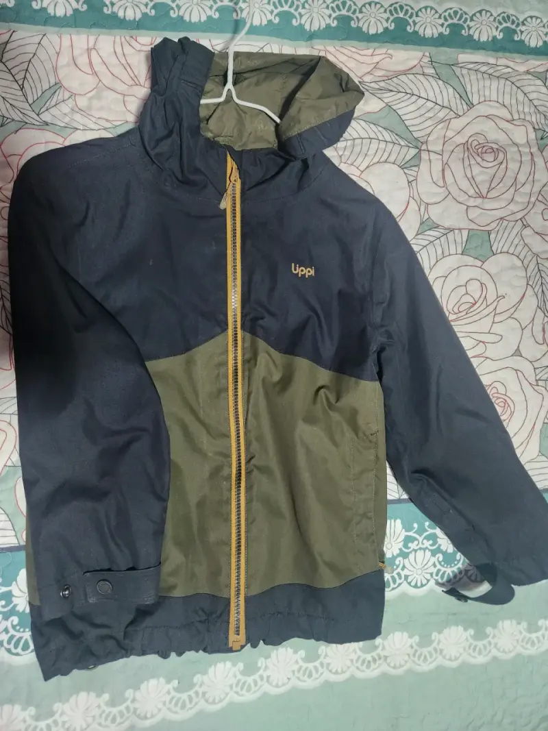 Chaqueta impermeable Uppi azul y verde - 1