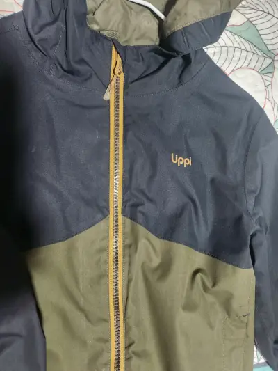 Chaqueta impermeable Uppi azul y verde - miniatura 2