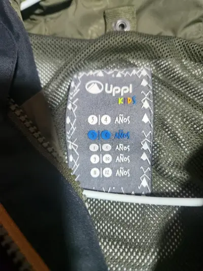 Chaqueta impermeable Uppi azul y verde - miniatura 3