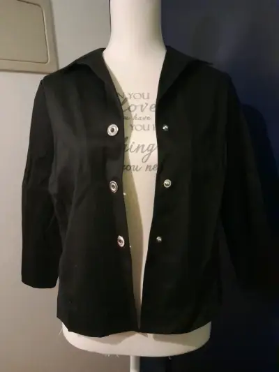 Chaqueta negra con botones - miniatura 1