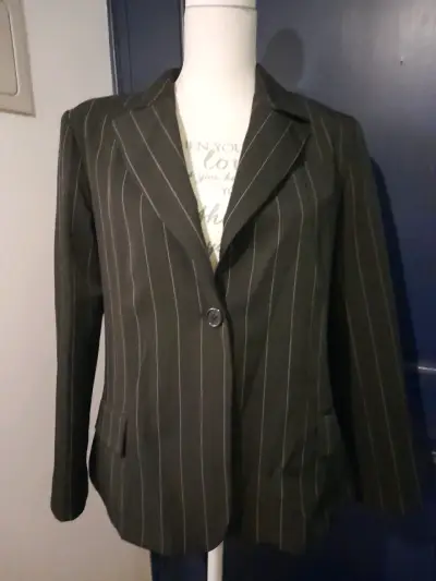 Blazer rayado negro elegante - miniatura 1
