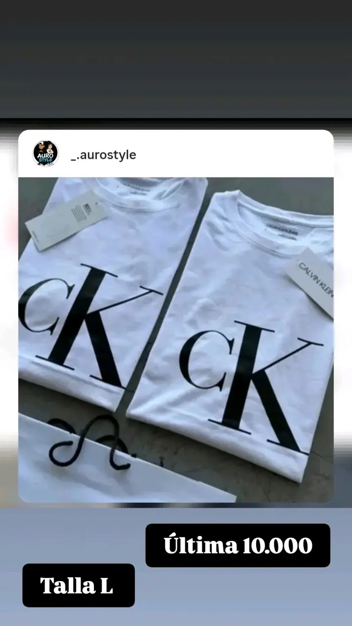 Polera blanca CK talla L