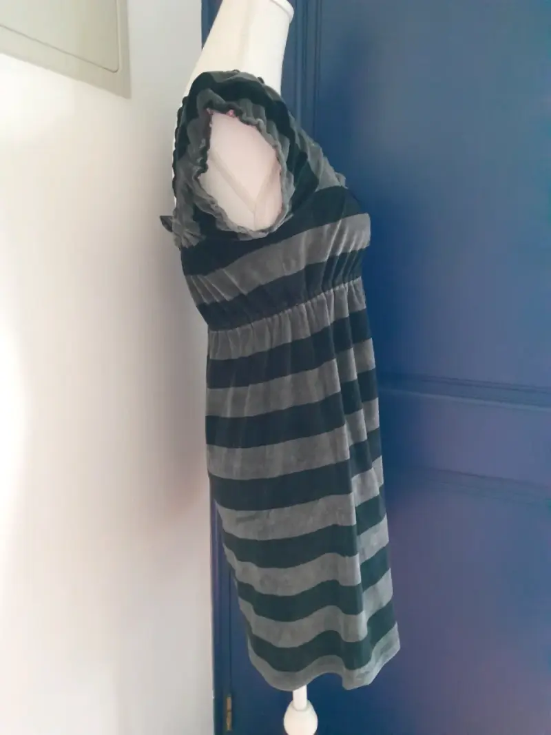 Vestido rayado negro y gris - 4