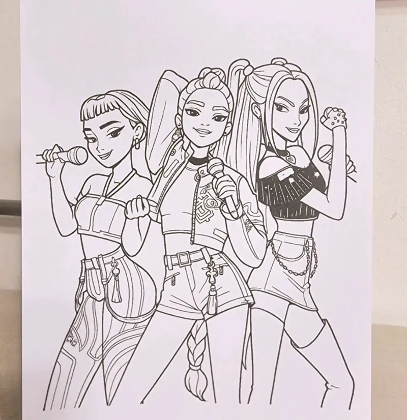 Libro Kpop Demon Hunters para colorear - 6