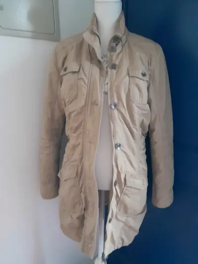 Parka beige para mujer - miniatura 1