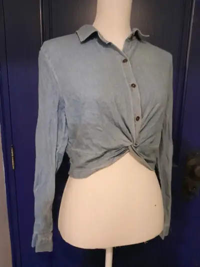 Blusa denim nudo frontal - miniatura 3