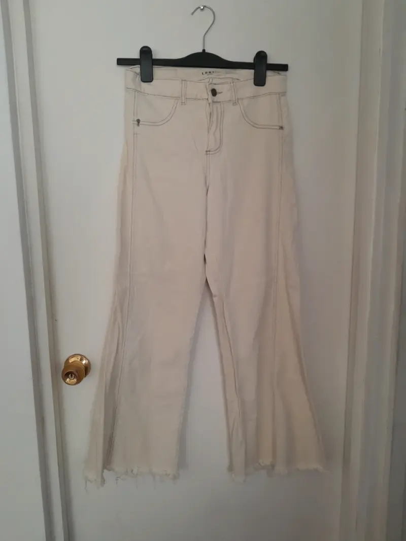 Pantalones beige campana - 1