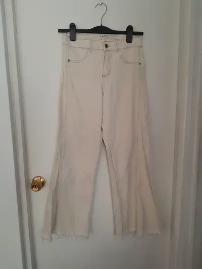 Pantalones beige campana - miniatura 1