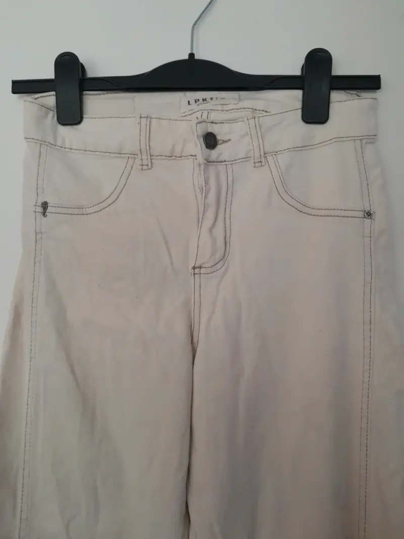 Pantalones beige campana - 3