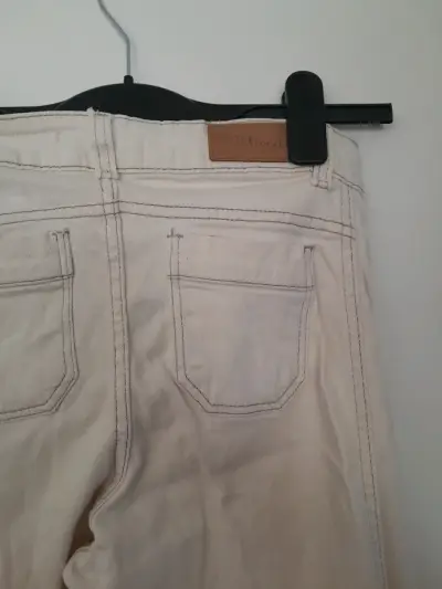 Pantalones beige campana - miniatura 4