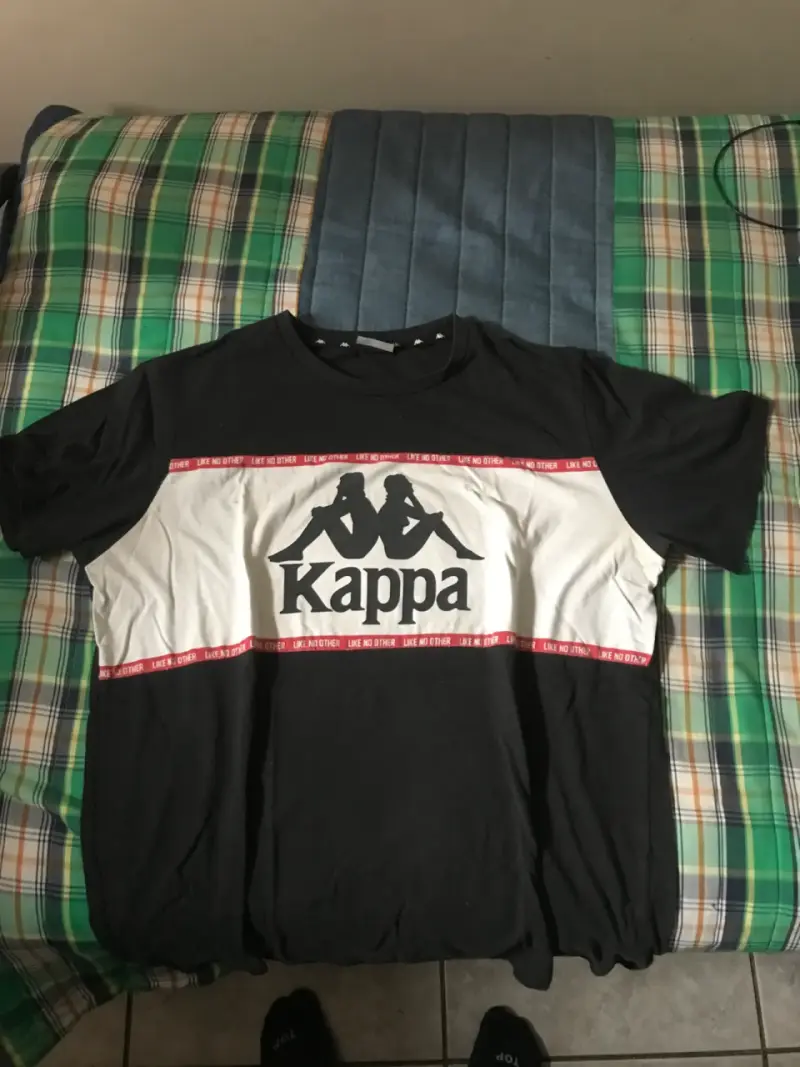 Polera Kappa blanco y negro talla XL