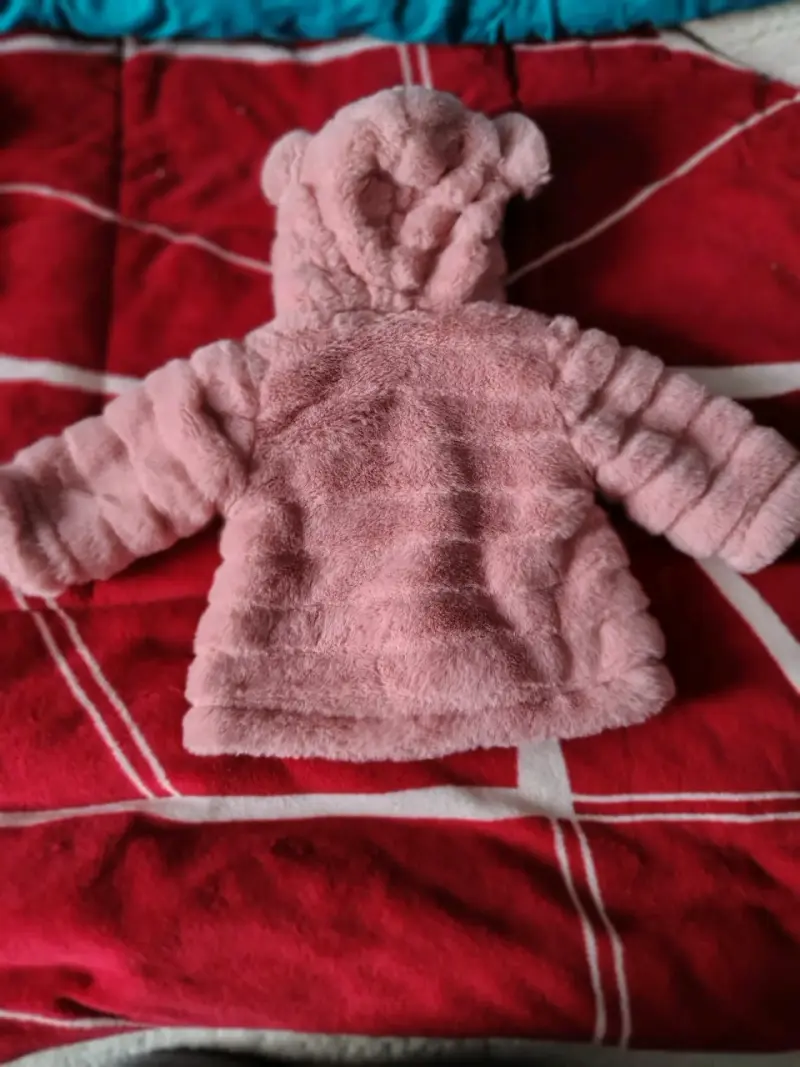 Abrigo rosado de peluche bebé - 3