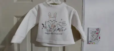 Polerón infantil blanco con conejos - miniatura 1