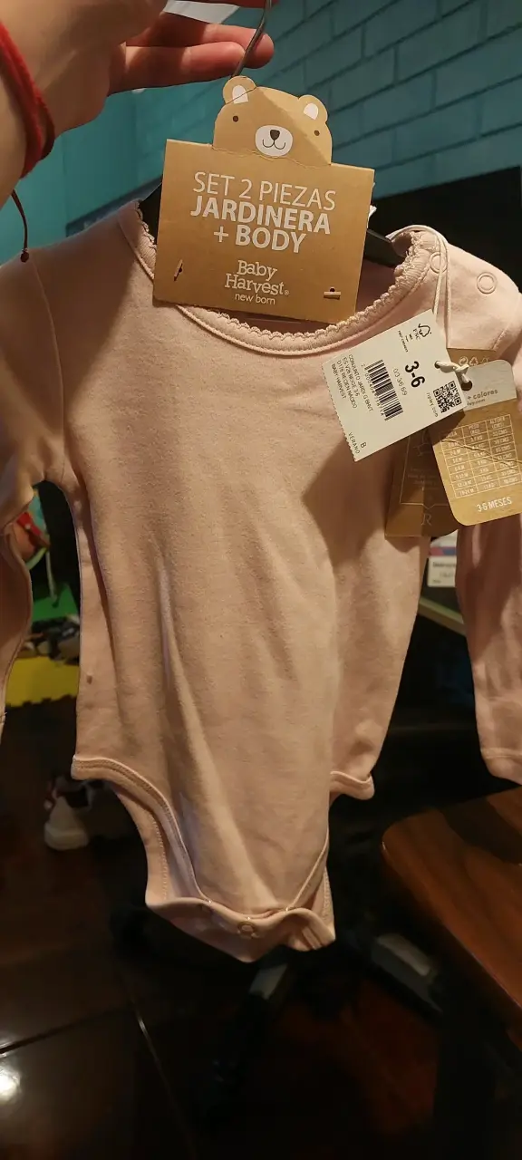 Conjunto bebé rosa con body - 3