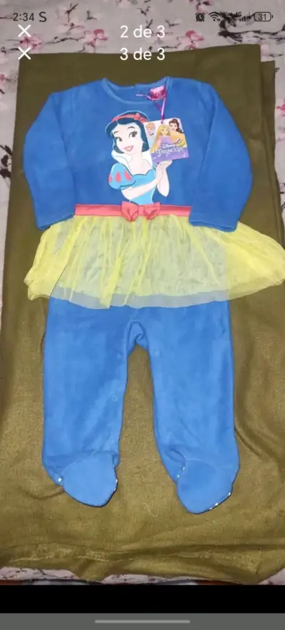 Pijama azul de princesa Disney - miniatura 1