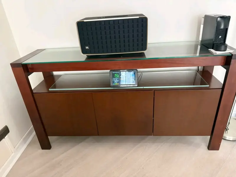 Mueble consola madera y vidrio - 1