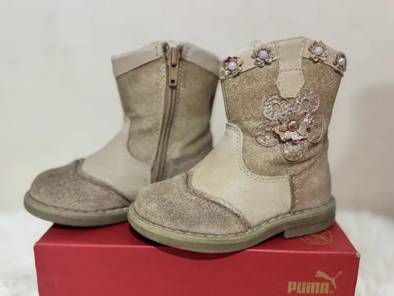 Botas infantiles beige con flores Limonada - 3