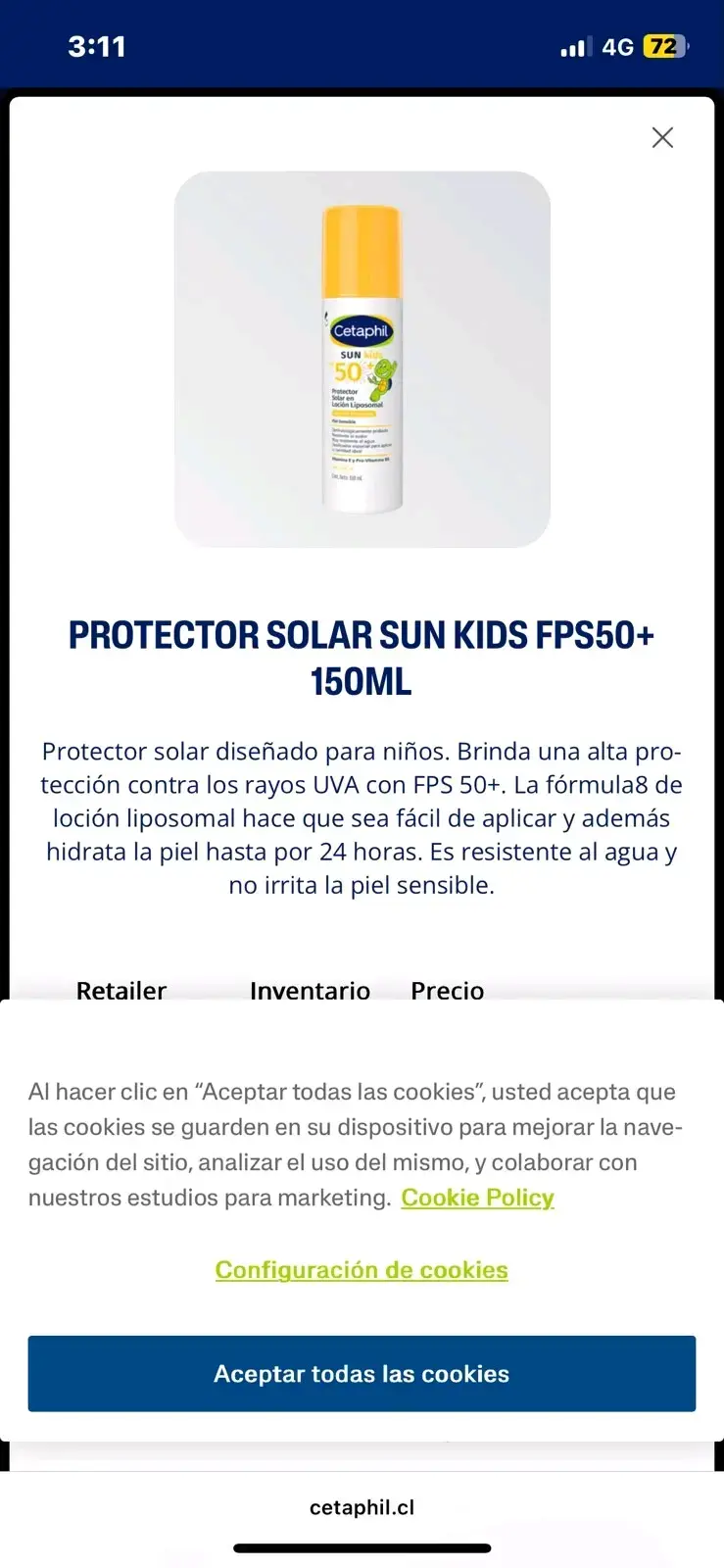 Protector solar Sun Kids FPS 50+ loción iposomal - 1