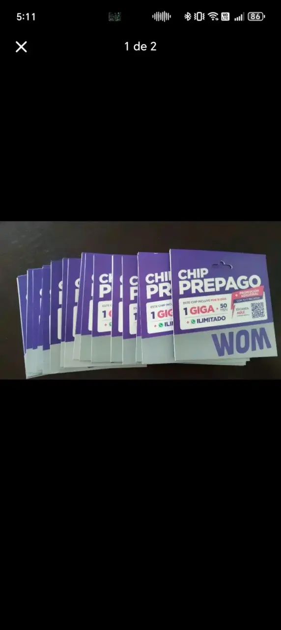 Chip prepago WOM 1 Giga - 2