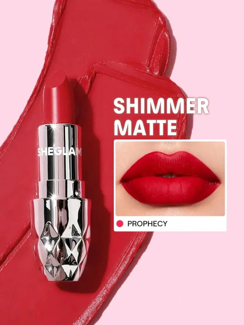 Labial rojo matte Shimmer