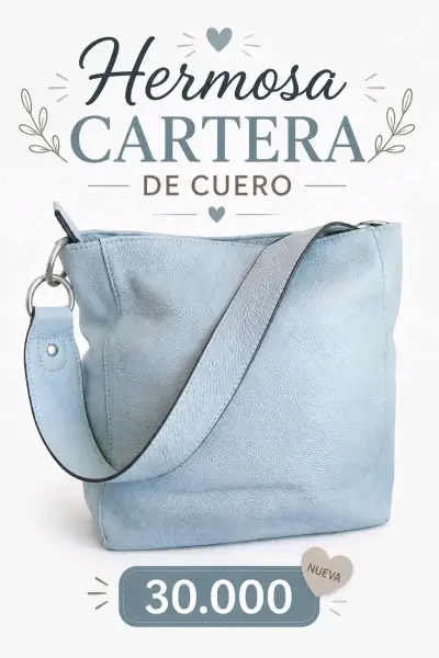 Tote rojo de cotele y cuero - miniatura 2