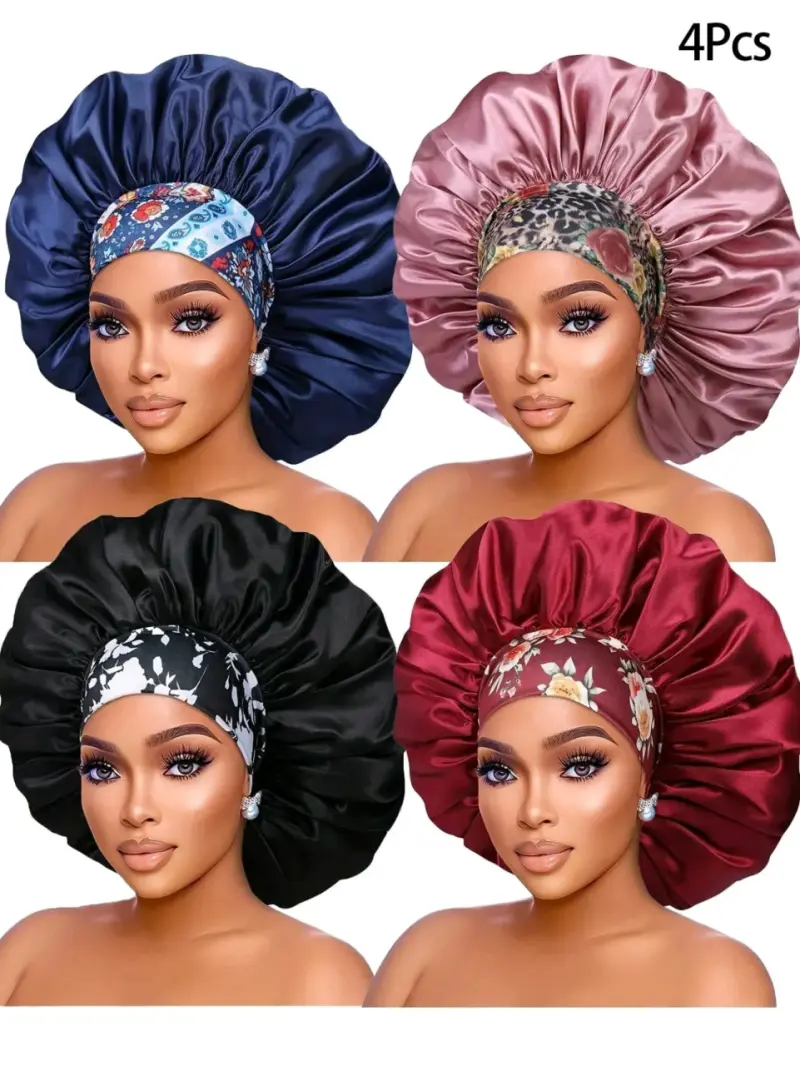 Conjunto de gorros satinados 4 piezas