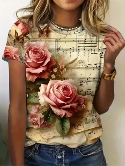Aros dorados con rosas rojas - miniatura 2