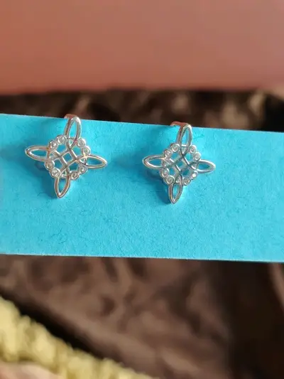 Aros de plata con diseño calado - miniatura 1