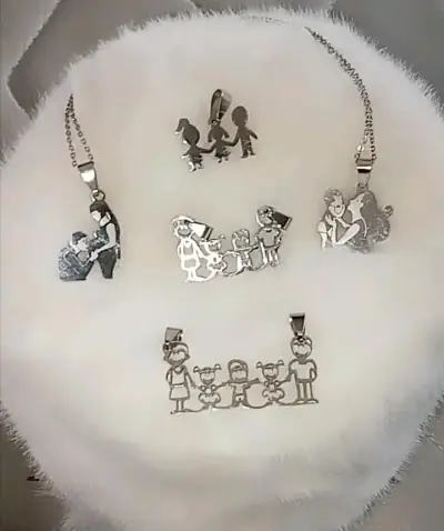 Colgantes de plata con diseño familiar - miniatura 1