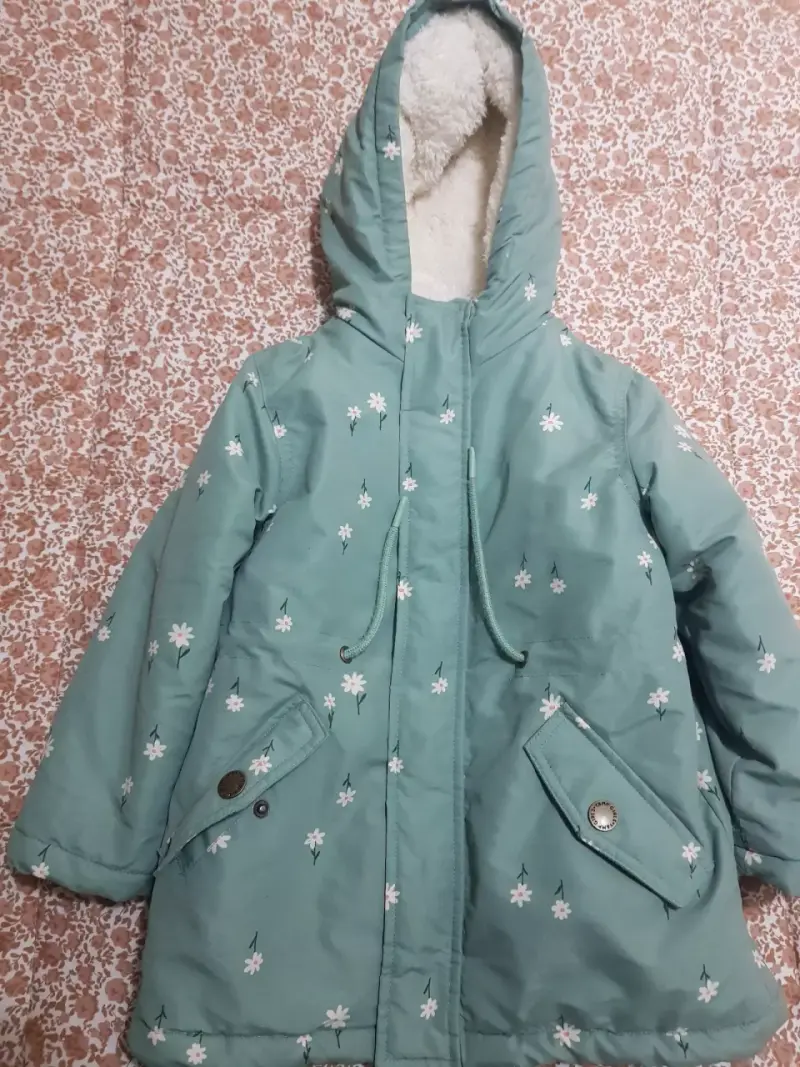 Parka verde con interior de lana Niña - 6