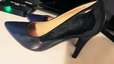 Zapatos planos azul oscuro - miniatura 2