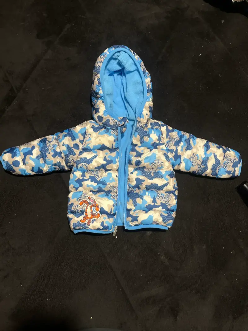 Chaqueta infantil azul con capucha - 1