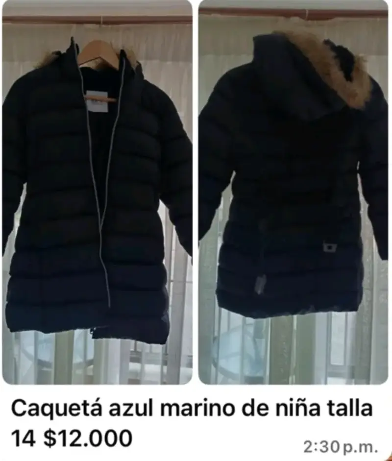 Abrigo azul marino para niña talla 14 $12.000 - 1