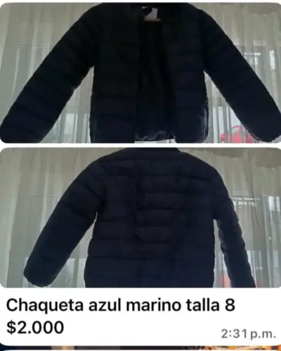 Abrigo azul marino para niña talla 14 $12.000 - miniatura 2