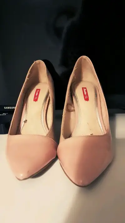 Zapatos de taco color nude - miniatura 1