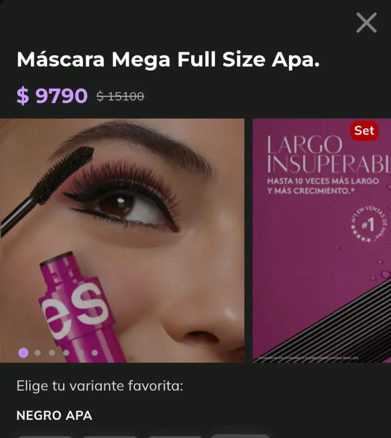 Máscara de pestañas negra